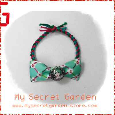 Vocaloid Miku Hatsune 初音ミク Anime Cabochon Hair Bows Hair Ties Bobbles Bracelet / Hair Clip